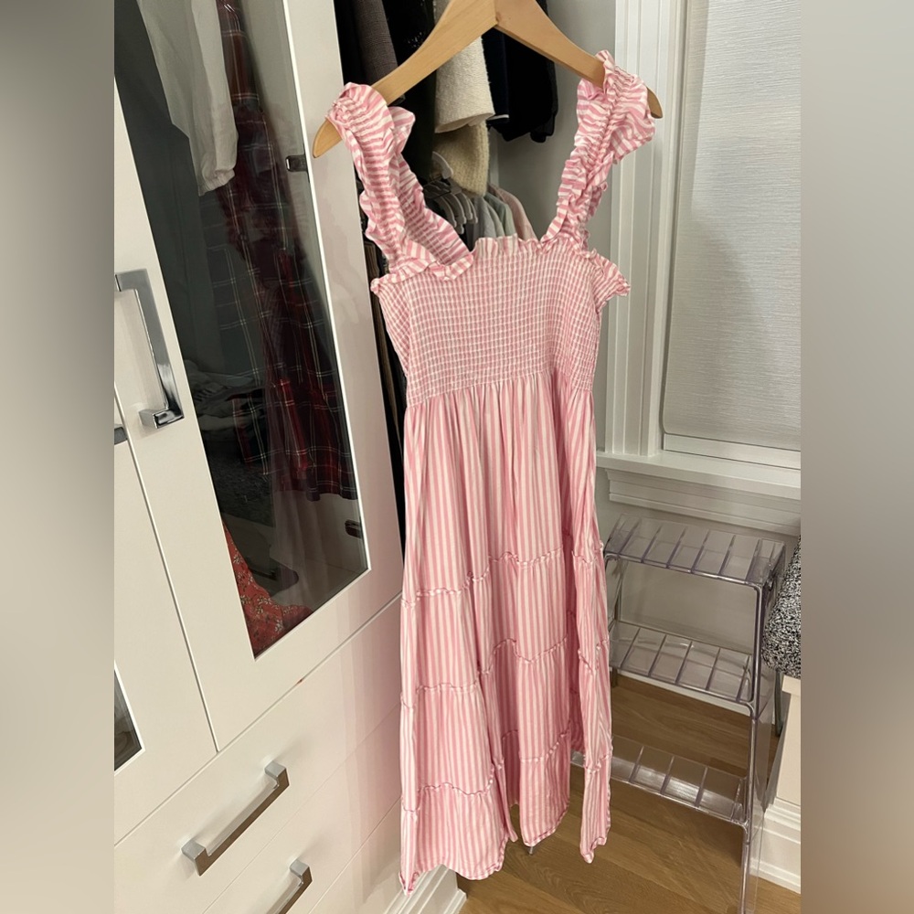 Hill House The Ellie Nap Dress - Bubblegum Stripe - Bubblegum Stripe / S